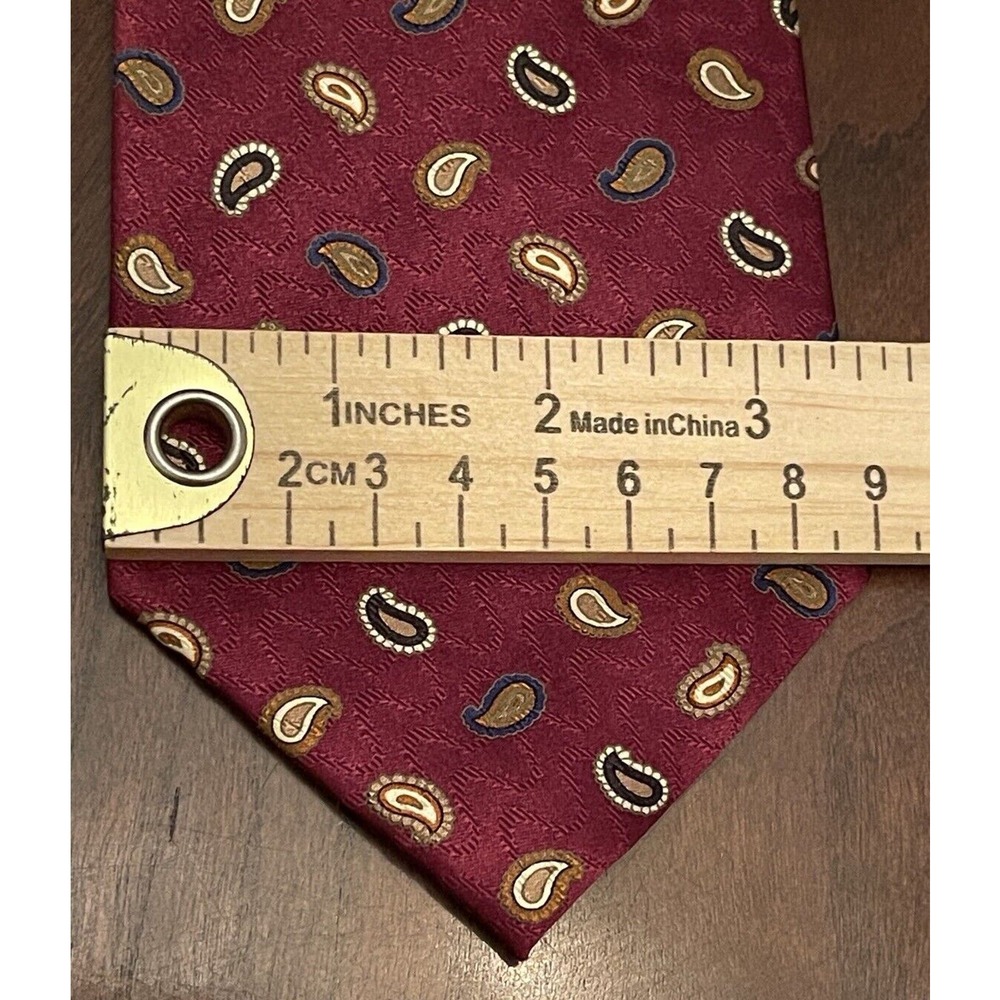 Jos. A. Bank Executive Collection Burgundy Hand Made 100% Silk Made In China - Picture 4 of 9